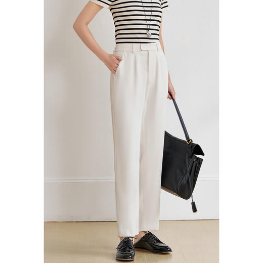 舒柔垂垂裤 轻薄透气 米思阳2025夏季新款职业通勤小脚西装裤百搭休闲裤女1392 商品图8