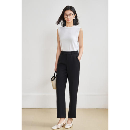 舒柔垂垂裤 轻薄透气 米思阳2025夏季新款职业通勤小脚西装裤百搭休闲裤女1392 商品图4