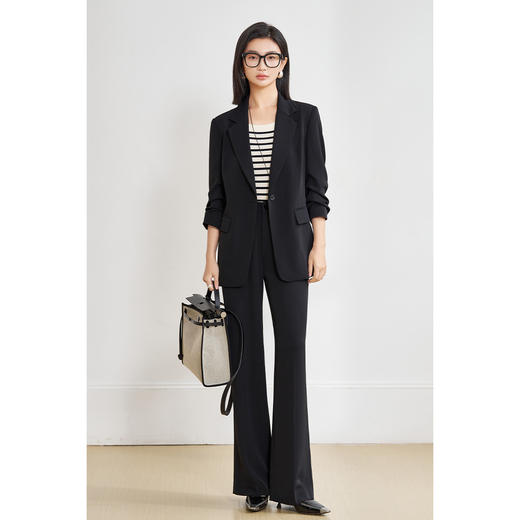 人手一条的窄版神裤 基础款垂感直筒裤 清凉透气夏天不怕闷 米思阳2025夏季新款简约休闲西装裤1343 商品图2