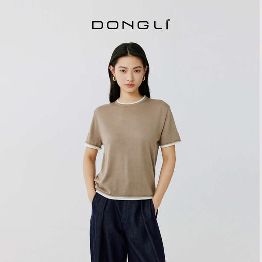 东黎 • 岛屿假日—长盈夏日 桑蚕丝山羊绒女士春夏精纺半袖 5155 商品图2
