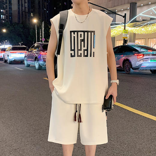 【DYY】大依优型大码圆领无袖背心T恤夏季加肥加大肥佬休闲宽松透气弹力男装上衣潮款 商品图0