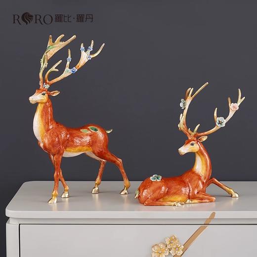 罗比罗丹大号福禄双全珐琅彩工艺鹿摆件创意乔迁礼物开业礼品罗比罗丹摆件（福禄双全） 商品图1