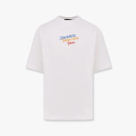 DSQUARED2 男士字母徽标刺绣棉质圆领短袖T恤 白色 S78GD0097 S24583 100