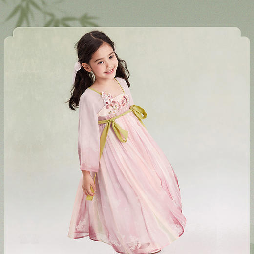 笛莎Deesha观山见女童连衣裙2025夏季女童国风小花神连衣裙 商品图4