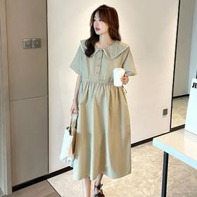 *孕妇装哺乳期夏季新款裙网红时尚宽松睡裙遮肚短袖连衣裙外出可哺乳衬衫裙M-2XL