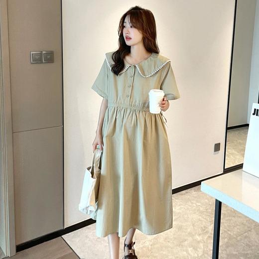 *孕妇装哺乳期夏季新款裙网红时尚宽松睡裙遮肚短袖连衣裙外出可哺乳衬衫裙M-2XL 商品图0