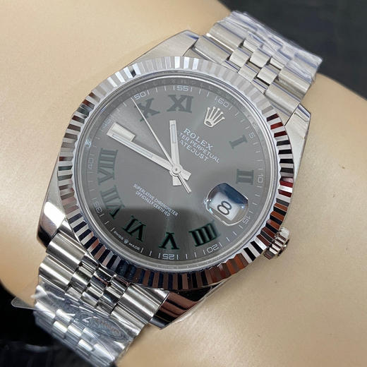 『v厂victory』C厂clean厂劳力士日志型系列m126334-0022腕表(绿罗&绿萝)，精钢表壳表链，深灰色表盘罗马时标，搭载3235型自动机械机芯，41毫米➕搭配正品一致的904进口精钢❕ 商品图7