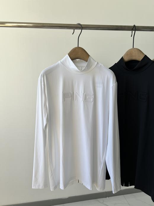 韩国🇰🇷高er夫PING男款速干衣，半高领设计，胸前立体LOGO，超显档次！后背也有logo点缀，高级感十足，客供面料，四面弹力，裸感十足，超舒适，透气性超好，吸湿排汗，跑步、健身，户外运动首选 商品图0