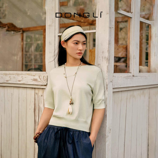 东黎 • 岛屿假日—海岛细语 海岛棉女士春夏圆领半袖 4275 商品图0