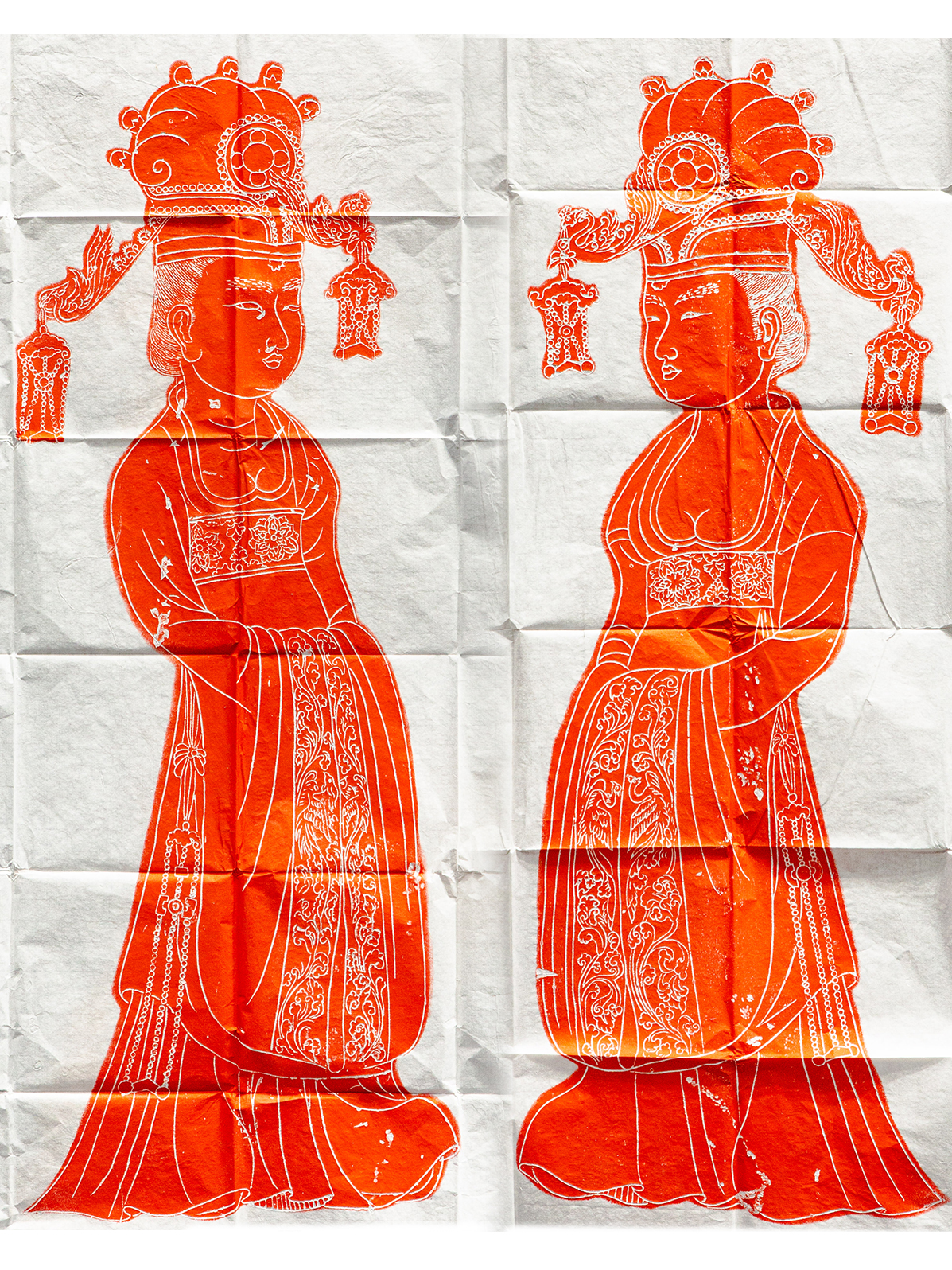 唐代女官造像石刻原拓（一套两张）