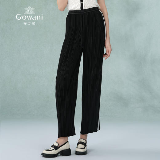 乔万尼新款直筒裤压褶显瘦通勤百搭长裤EM2F872 商品图1