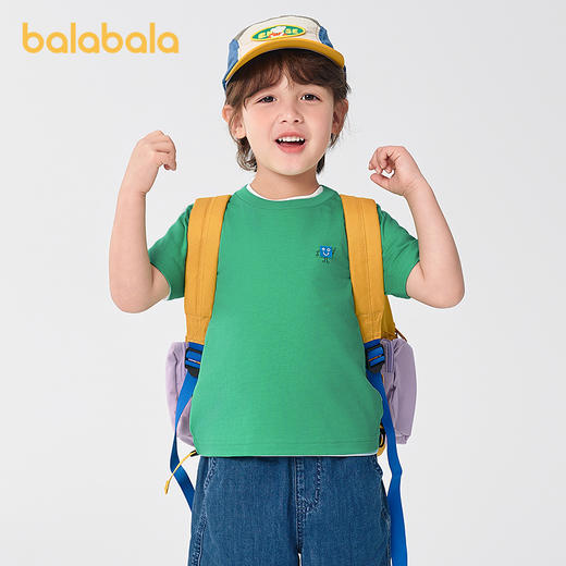 巴拉巴拉童装儿童短袖t恤男女童上衣2025夏速干纯棉 商品图2