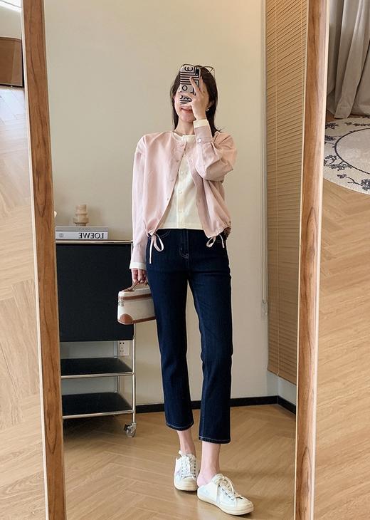 春夏砂洗天丝混纺撞色双门襟假两件宽松休闲外套 商品图2