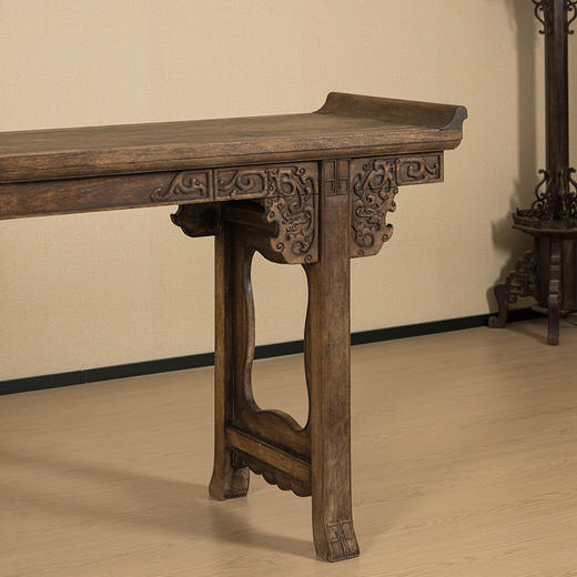 清 花梨木夹头榫浮雕螭龙纹翘头案 商品图3