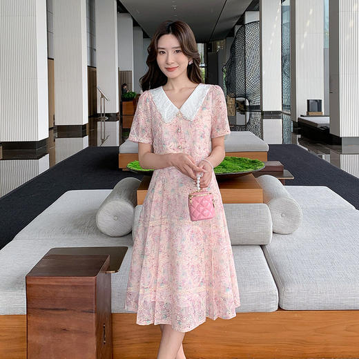 奢姿大码女装2025夏季减龄娃娃领连衣裙胖妹妹假两件拼接时尚裙子9952890358【1】 商品图4