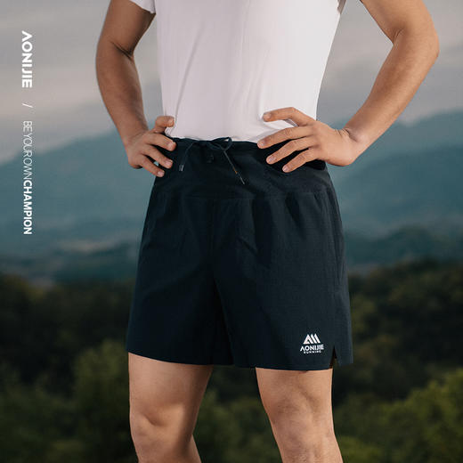 奥尼捷男士腰包式运动短裤平角内衬速干透气超舒适运动短裤跑步越野速干短裤FM5226 商品图5