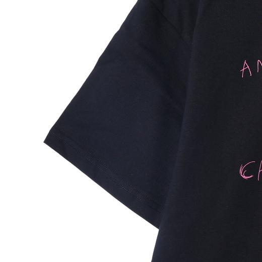 1390夏季高级感新款美式撞色英文短袖T恤显瘦小众设计宽松圆领上衣 商品图4