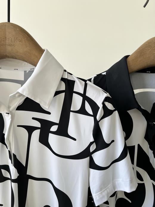 25新款，Ping速干冰感T，韩国🇰🇷客供牛奶丝面料，冰冰凉凉的，舒服透气，弹力超好👍，黑白拼色色印花，高级显瘦！ 商品图5