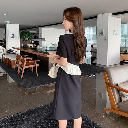 奢姿大码女装2025夏季气质镂空连衣裙胖妹妹荷叶边设计时尚裙子9952893897 商品图3