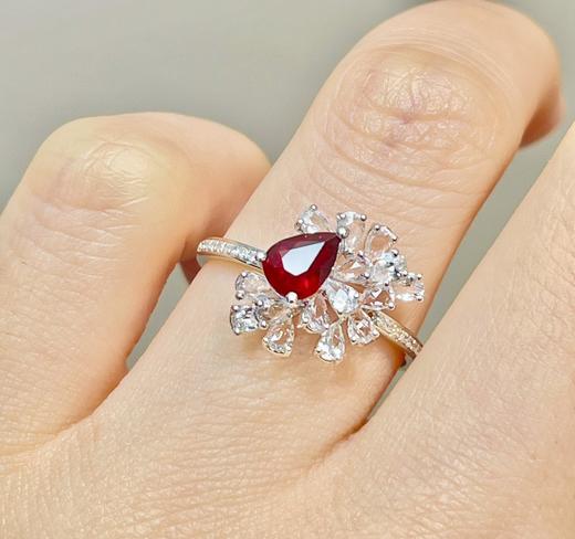 0.7ct刻面红宝石戒指 商品图4