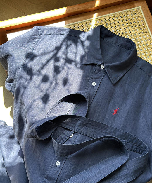 单品包邮现货 THS-限时 RL马球家 亚麻衬衫腰带连衣裙 BL2558 商品图5