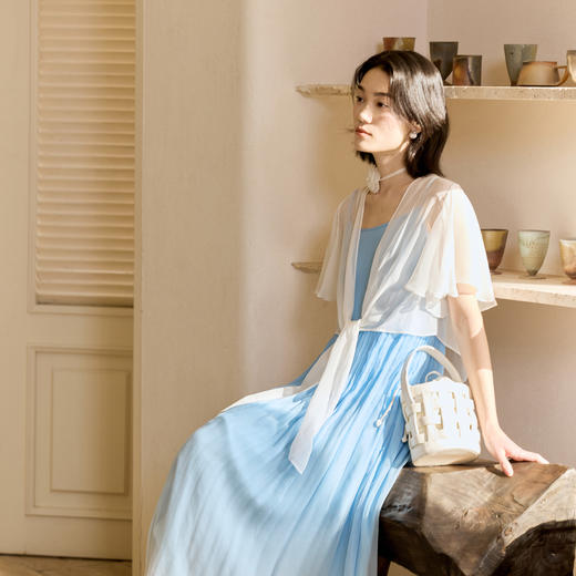 【林栖设计小店】小凉衫真丝衫白色花边优雅2025夏季新品披肩开衫空调衫女1952049 商品图1