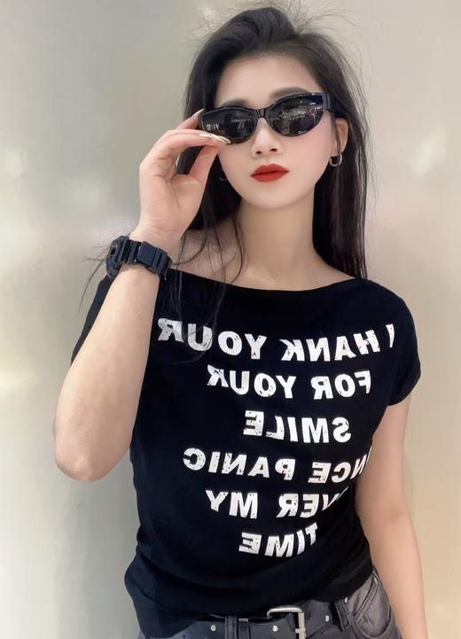 NBS一字领字母短袖上衣50325 夏季 083512033817 商品图3