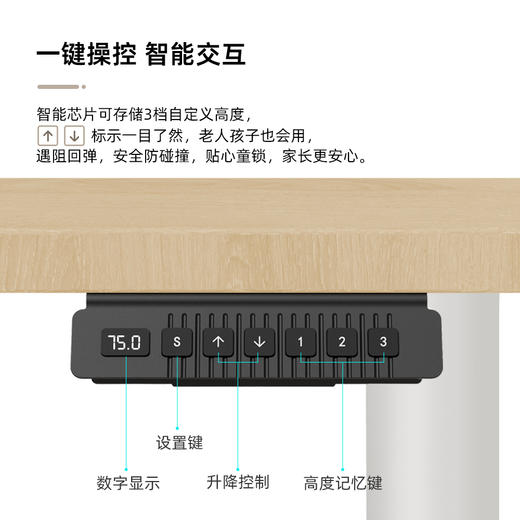 摩伽Super-S双电机驱动电动升降桌木脚电脑电竞办公桌 商品图2