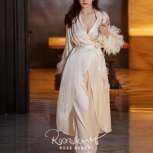 轻奢优雅真丝羽毛套装 T231171 商品图3