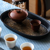 茶香记 牧渔侘寂黑牡丹纹椭圆盘壶承干泡盘茶盘复古茶道零配 商品缩略图3