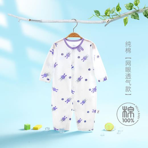 【可爱印花，长袖哈衣~】夏季薄款婴儿连体衣 新生儿长袖空调服 儿童爬爬服哈衣 宝宝睡衣-QQ 商品图4