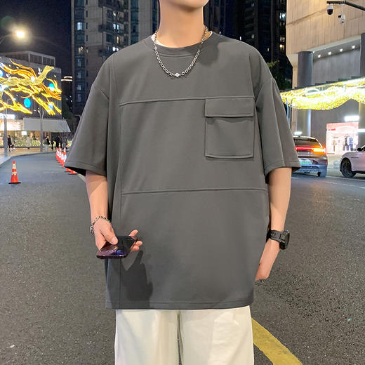 【DYY】大依优型大码圆领短袖T恤夏季加肥加大肥佬休闲宽松透气弹力男装上衣潮款 商品图1