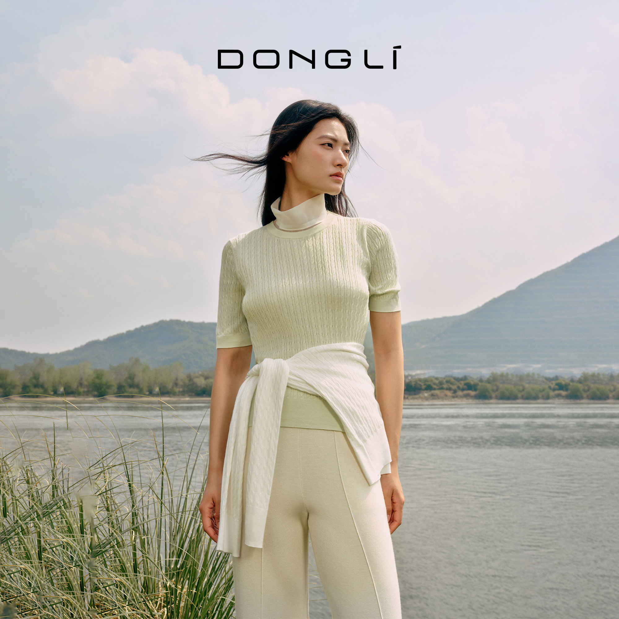 东黎 • 岛屿假日—柠檬入海 海岛棉女士春夏圆领绞花短袖 5191