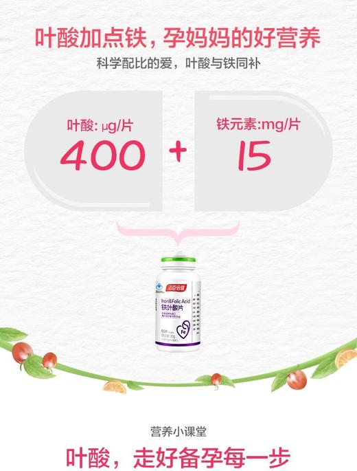汤臣倍健®铁叶酸片30g(500mg/片*60片) 商品图2