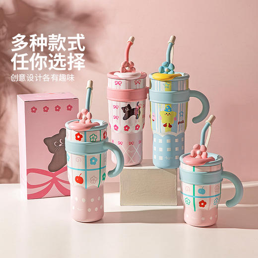 摩登主妇保冷保温杯女士高颜值吸管杯2025新款水杯大容量冰霸杯子 商品图4