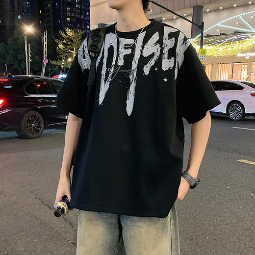 【DYY】大依优型大码圆领短袖T恤夏季加肥加大肥佬休闲宽松透气弹力男装上衣潮款 商品图5