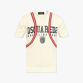 DSQUARED2 男士字母徽印花棉质圆领短袖T恤 白色 S71HA1358 D13116 962