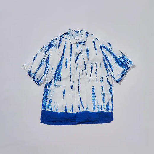 KUON Arimatsu Shibori Camp Collar 京都职人有松絞染色短袖衬衫 商品图1