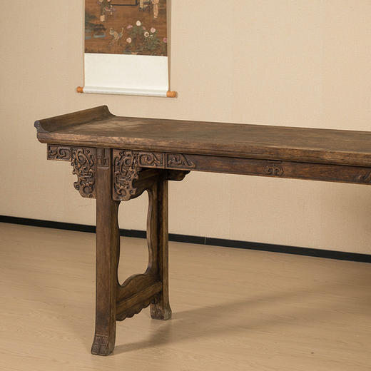 清 花梨木夹头榫浮雕螭龙纹翘头案 商品图2