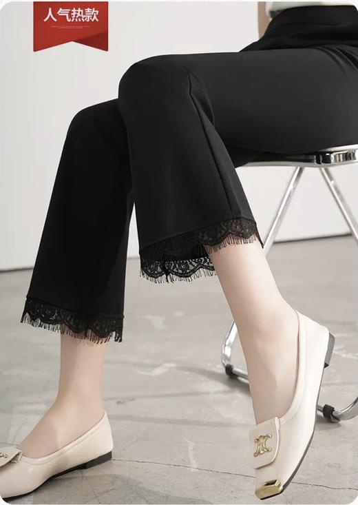 【自】全新升级【铂金会员146/天猫199/差价53】(00420) 洛诗琳2025春夏新款高腰垂感显瘦直筒黑色西装微喇裤长裤 商品图0