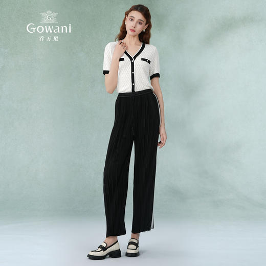 乔万尼新款直筒裤压褶显瘦通勤百搭长裤EM2F872 商品图3