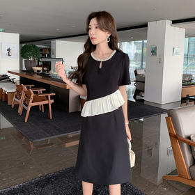 奢姿大码女装2025夏季气质镂空连衣裙胖妹妹荷叶边设计时尚裙子9952893897