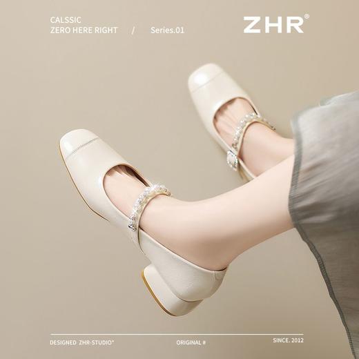 ZHR方头玛丽珍鞋女2025新款网红时尚浅口单鞋女韩版舒适ins小皮鞋 商品图6