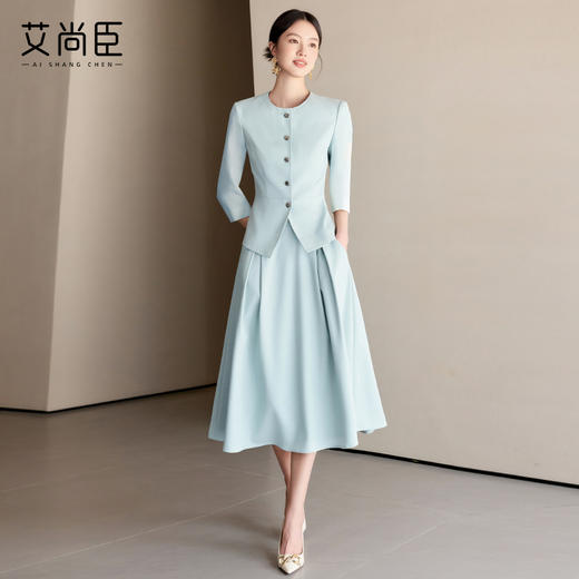 艾尚臣小香风时尚正式场合西装套装女高级感通勤职业套裙工作服夏 商品图4
