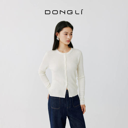 东黎 • 岛屿假日—山色能言 桑蚕丝山羊绒女士春夏圆领开衫 3014 商品图6