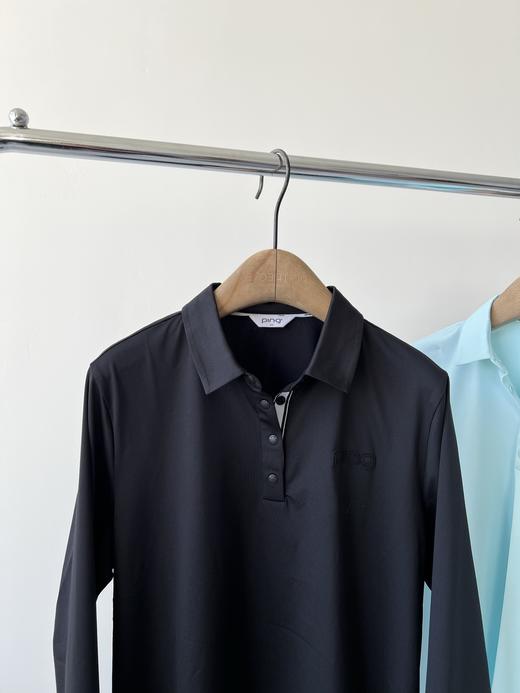 PinG原单打底衫，韩国🇰🇷客供面料，有弹力，质感棒棒的，胸前立体印花，辅料齐全，扣子有L OGO，袖子拼色设计，简约的基础款，细节品质超赞！ 商品图1