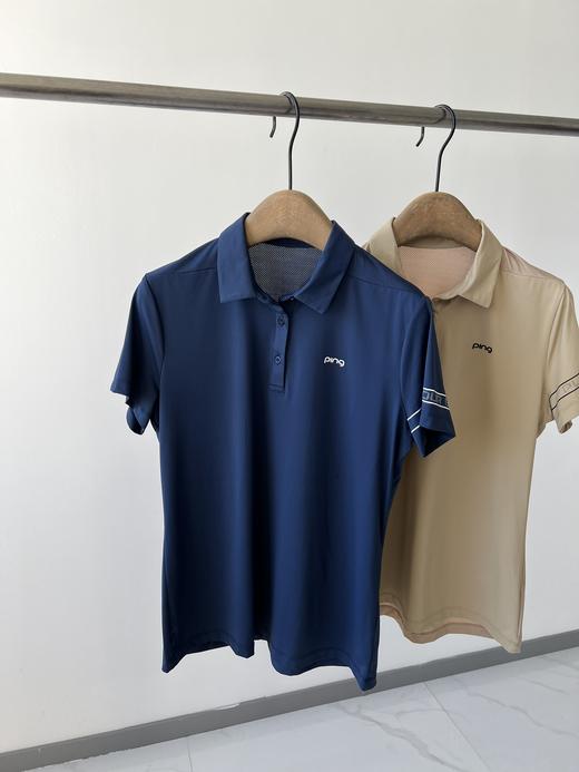 福利款，韩国🇰🇷高er夫PING速干T恤，纯元臻品，客供面料，四面弹力，质感丝滑垂顺，背后采用网眼面料，更透气，polo衬衫翻领设计，更显优雅气质，左袖口字母点缀，领口扣子带有logo 商品图0