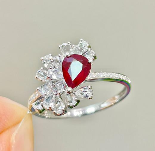 0.7ct刻面红宝石戒指 商品图3