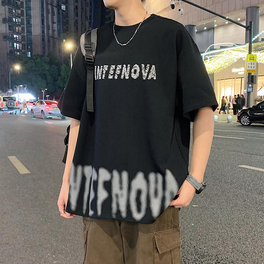 【DYY】大依优型大码圆领短袖T恤夏季加肥加大肥佬休闲宽松透气弹力男装上衣潮款 商品图7