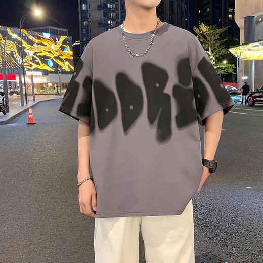 【DYY】大依优型大码圆领短袖T恤夏季加肥加大肥佬休闲宽松透气弹力男装上衣潮款 商品图1